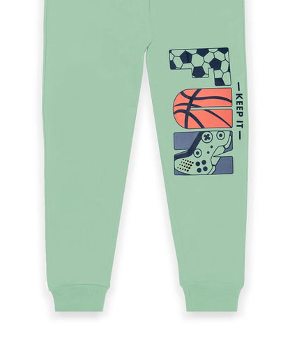 J&JP Kids Printed Track pant -Pista Green