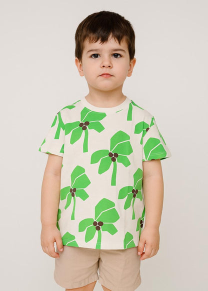J&JP Boys Printed Half Sleeve T-Shirt- Off White