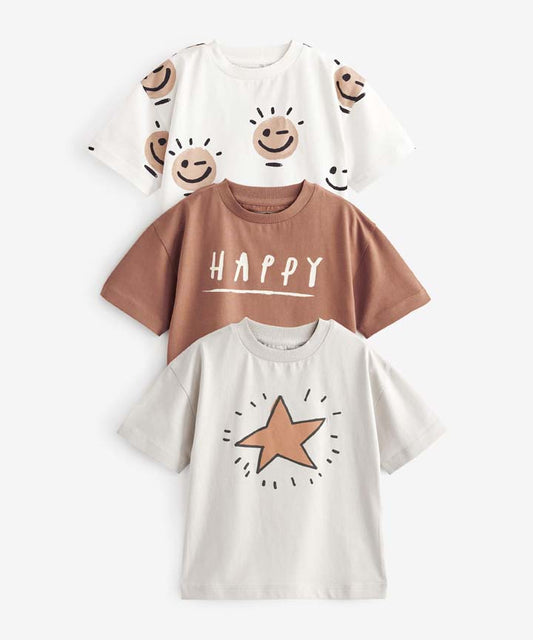 Boys Printed Half Sleeve T-Shirt - Pack of 3