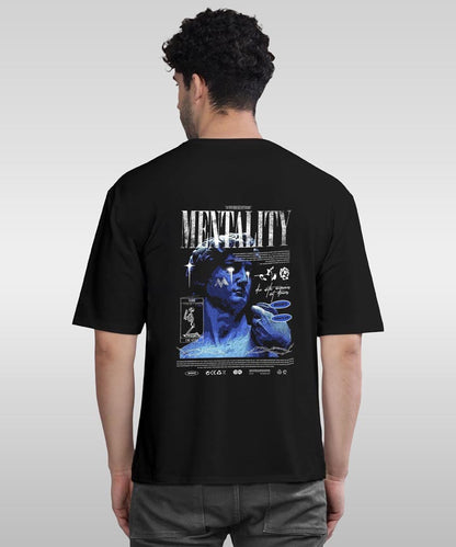 J&JP Men Oversized Back Printed T-Shirt-Black