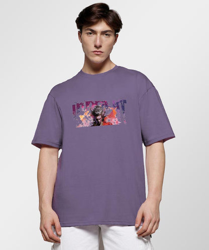 J&JP Men Oversized T-Shirt Indrajit Printed- Purple