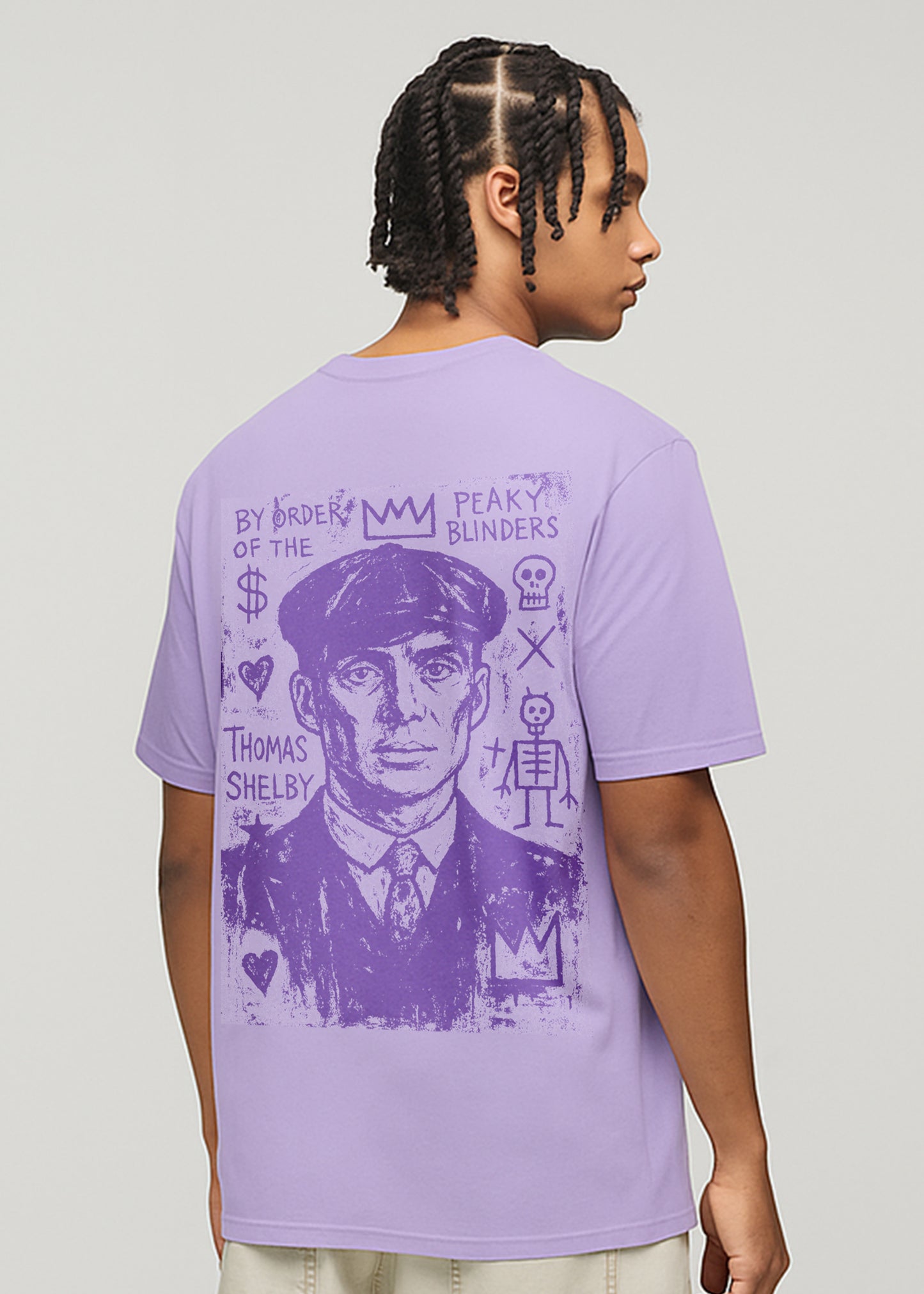 Thomas Shelby Back printed T-shirt- Purple