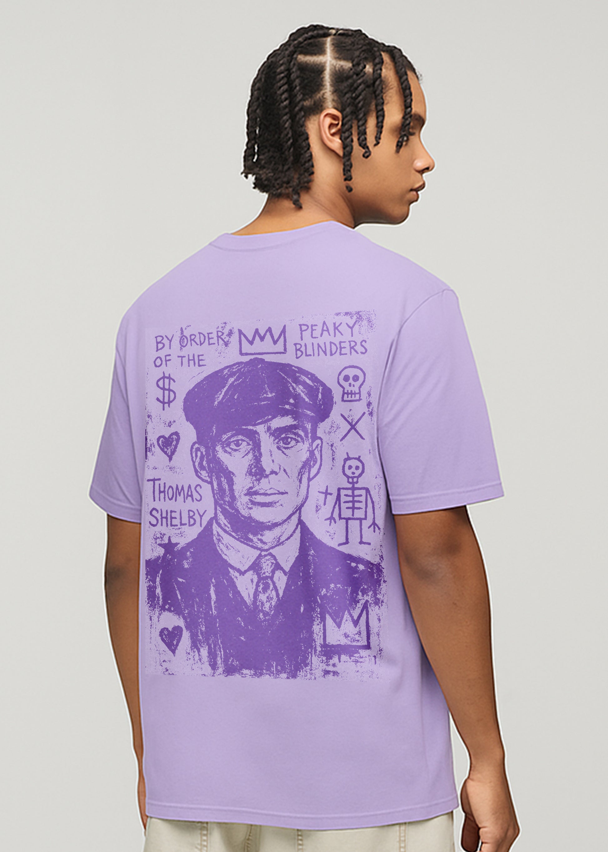 Thomas Shelby Back printed T-shirt- Purple