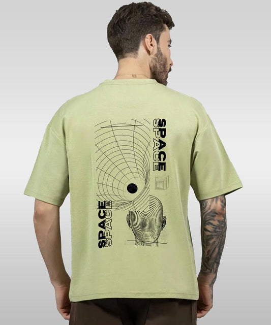 J&JP Men Oversized Back Printed T-Shirt-Green