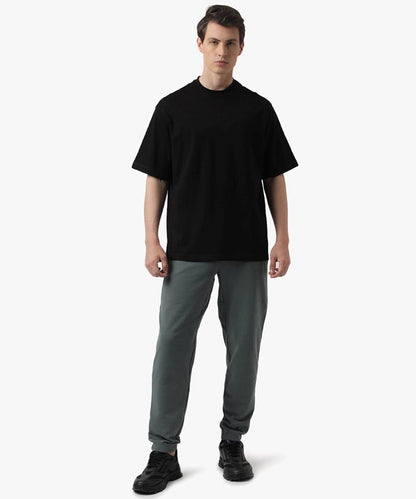 J&JP Men Oversized Back Printed T-shirt - Black