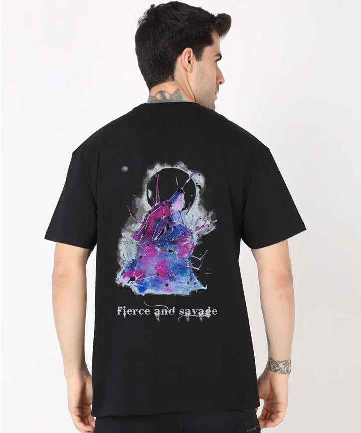 Men's Black Oversized Back Printed T-Shirt - J&JP, Buy Now