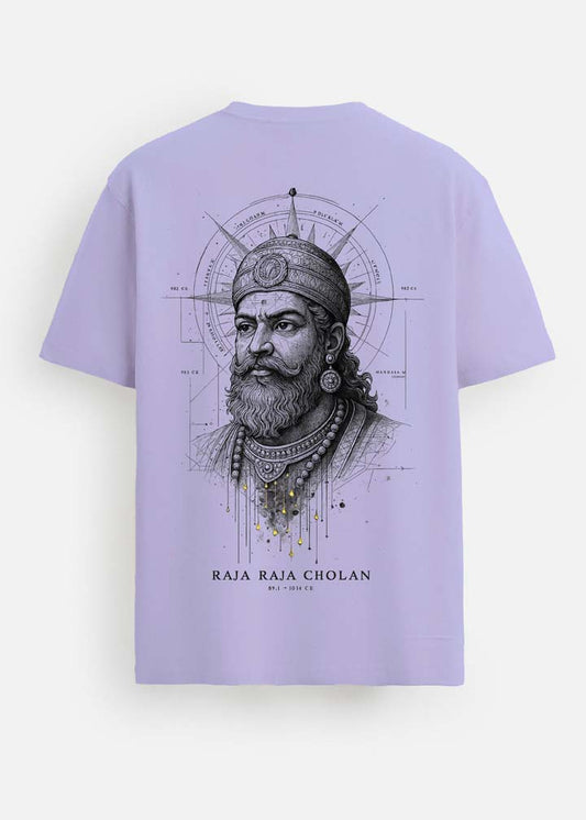 GOAT Series Iconic Raja Raja Cholan Back Graphic Printed Regular Fit T-Shirt for Men- Purple
