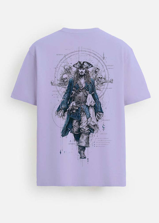 GOAT Series Iconic Jack Sparrow Back Graphic Printed Regular Fit T-Shirt for Men- Purple