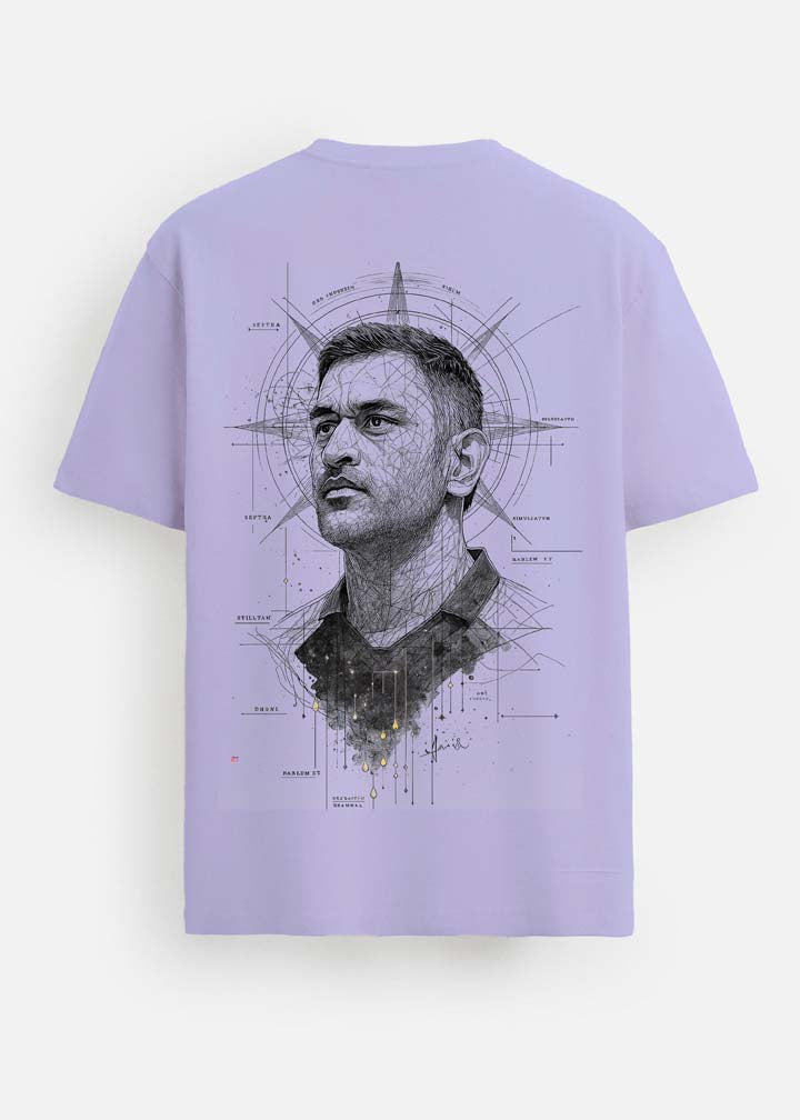 GOAT Series Iconic Dhoni Back Graphic Regular Fit T-Shirt for Men- Purple