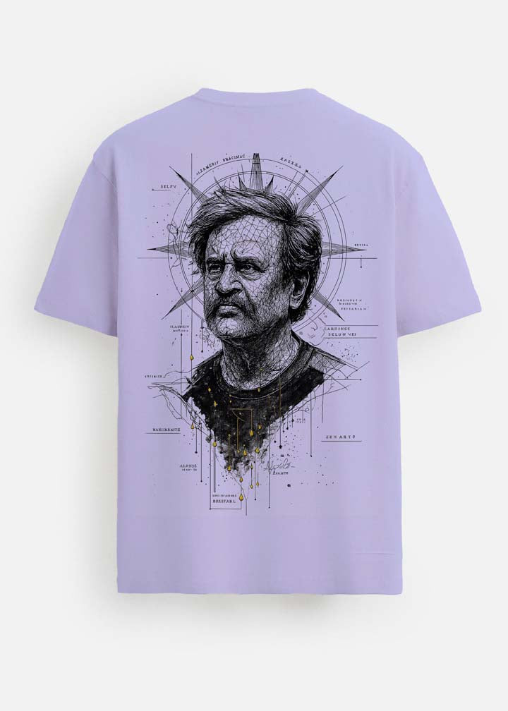 GOAT Series Iconic Rajini Back Graphic Printed Regular Fit T-Shirt for Men- Purple