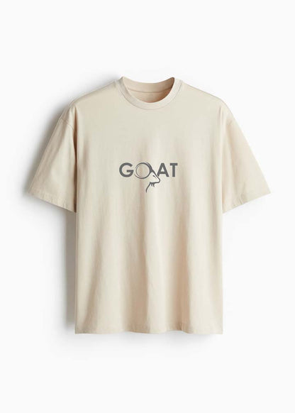 GOAT Series Iconic Prabhakaran Back Graphic Printed Regular Fit T-Shirt for Men- Beige