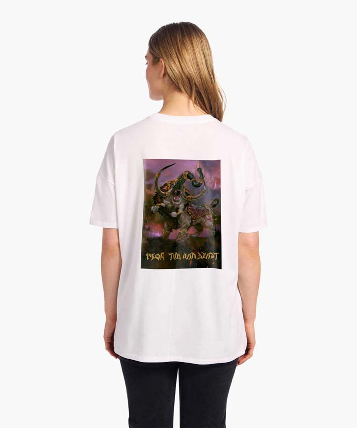 J&JP Women Yazhi The War Beast Oversized T-Shirt -White