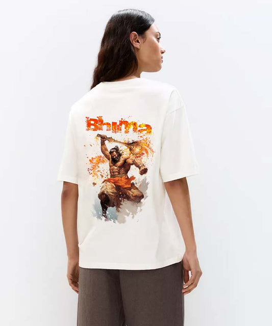 J&JP Women Oversized T-Shirt Bhima Printed -White
