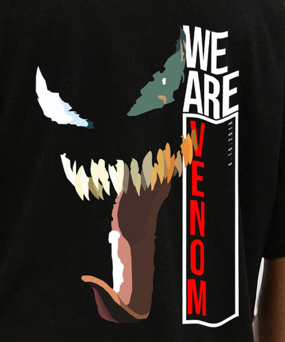 J&JP Men Oversized Back Printed T-Shirt-Black