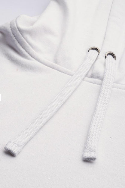 J&JP Women's Full sleeve Cotton Crop Top Hoodie - White