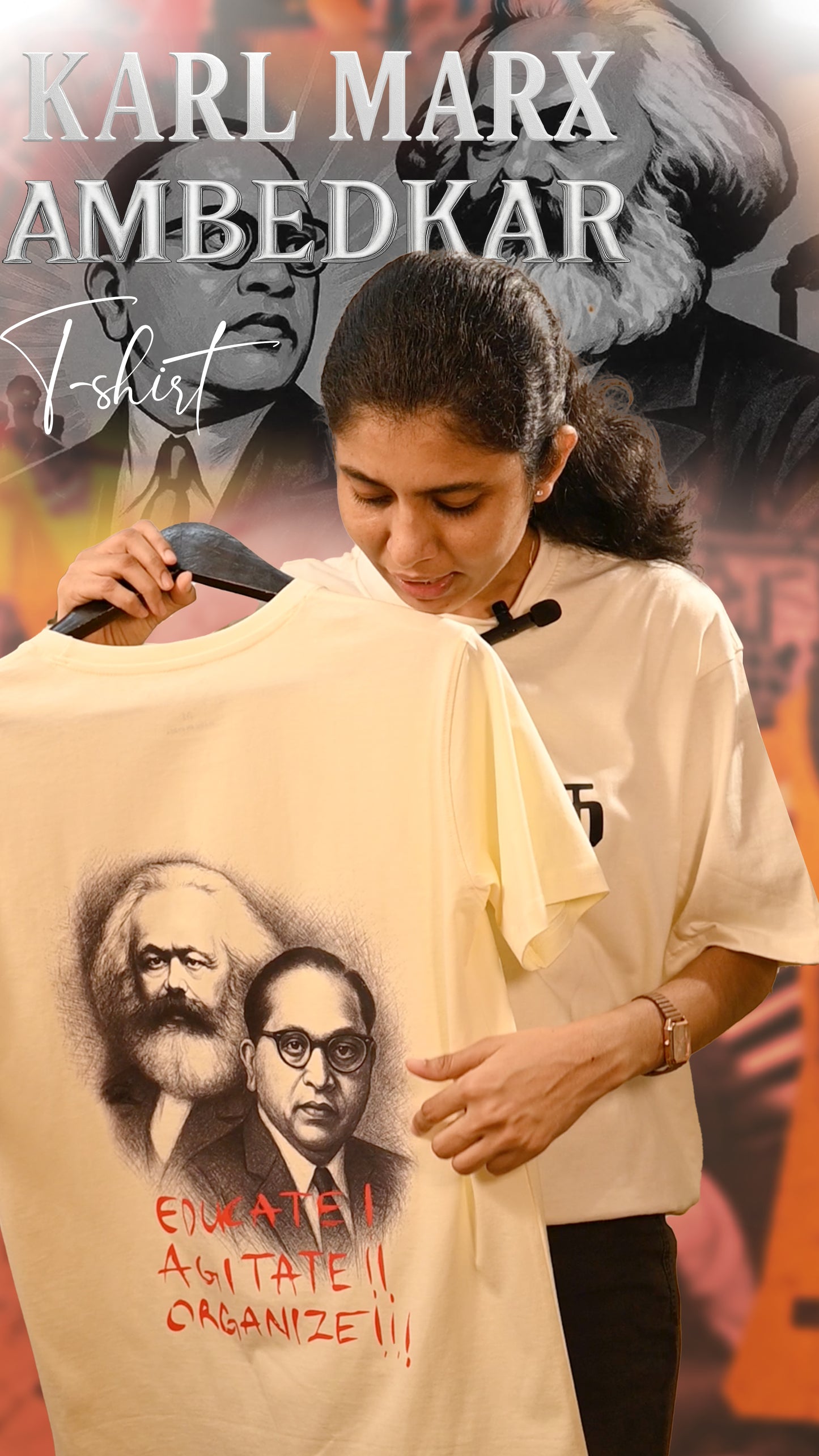 Karl Marx Ambedkar Printed Half Sleeve T-Shirt for Men