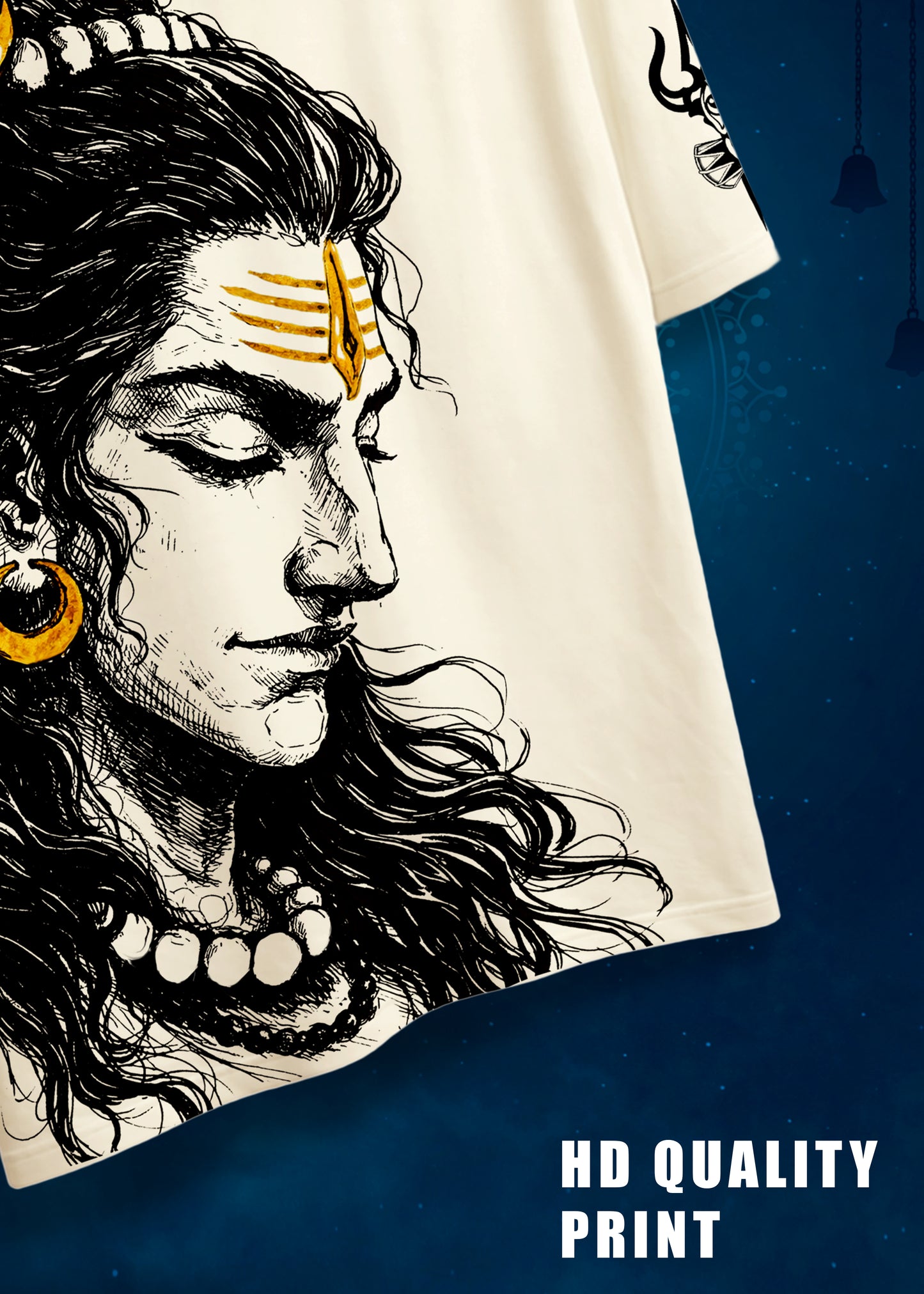 Lord Shiva Artistic HD Print T-Shirt – Sleeve Printed Cotton Tee