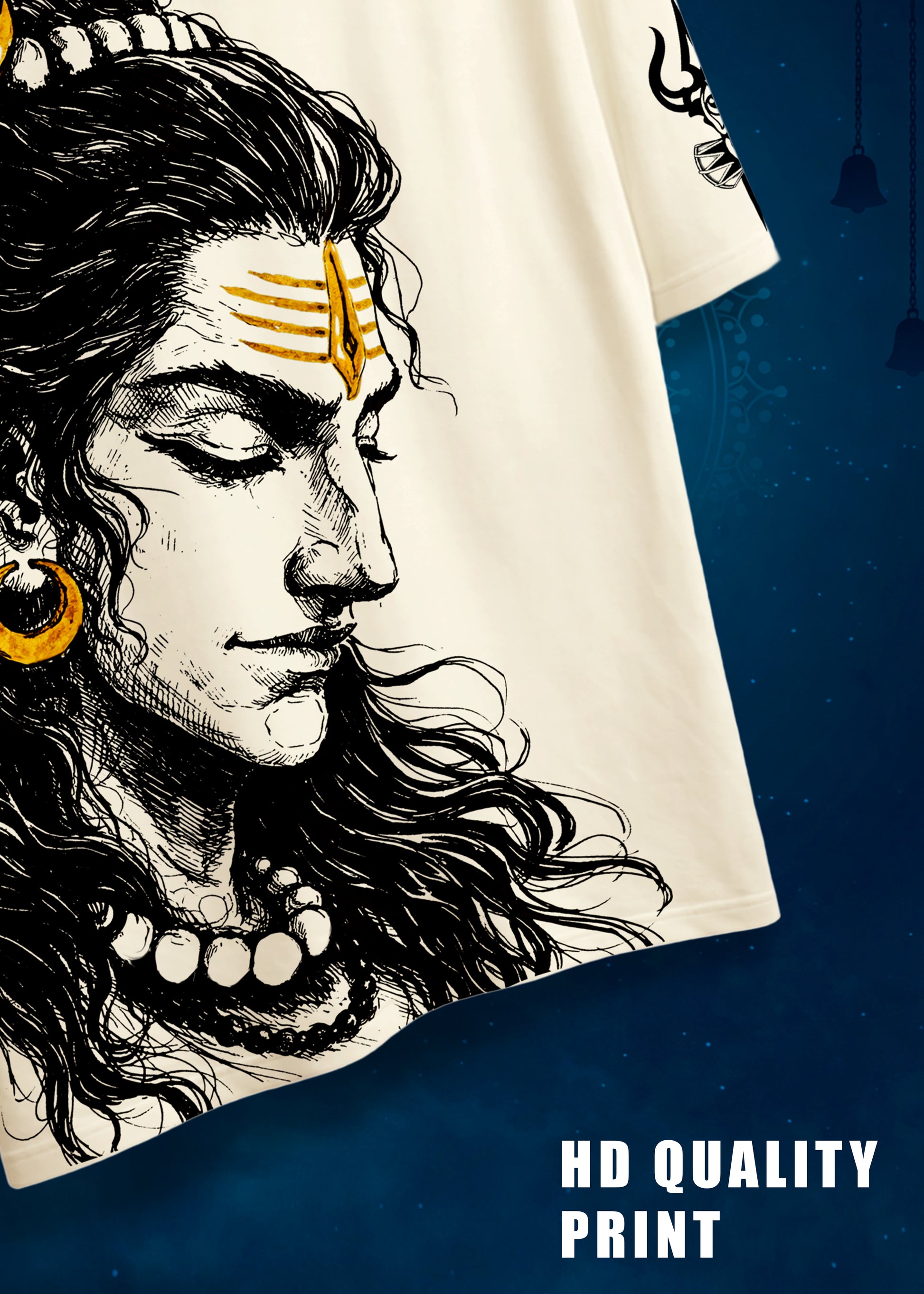 Lord Shiva Artistic HD Print T-Shirt – Sleeve Printed Cotton Tee
