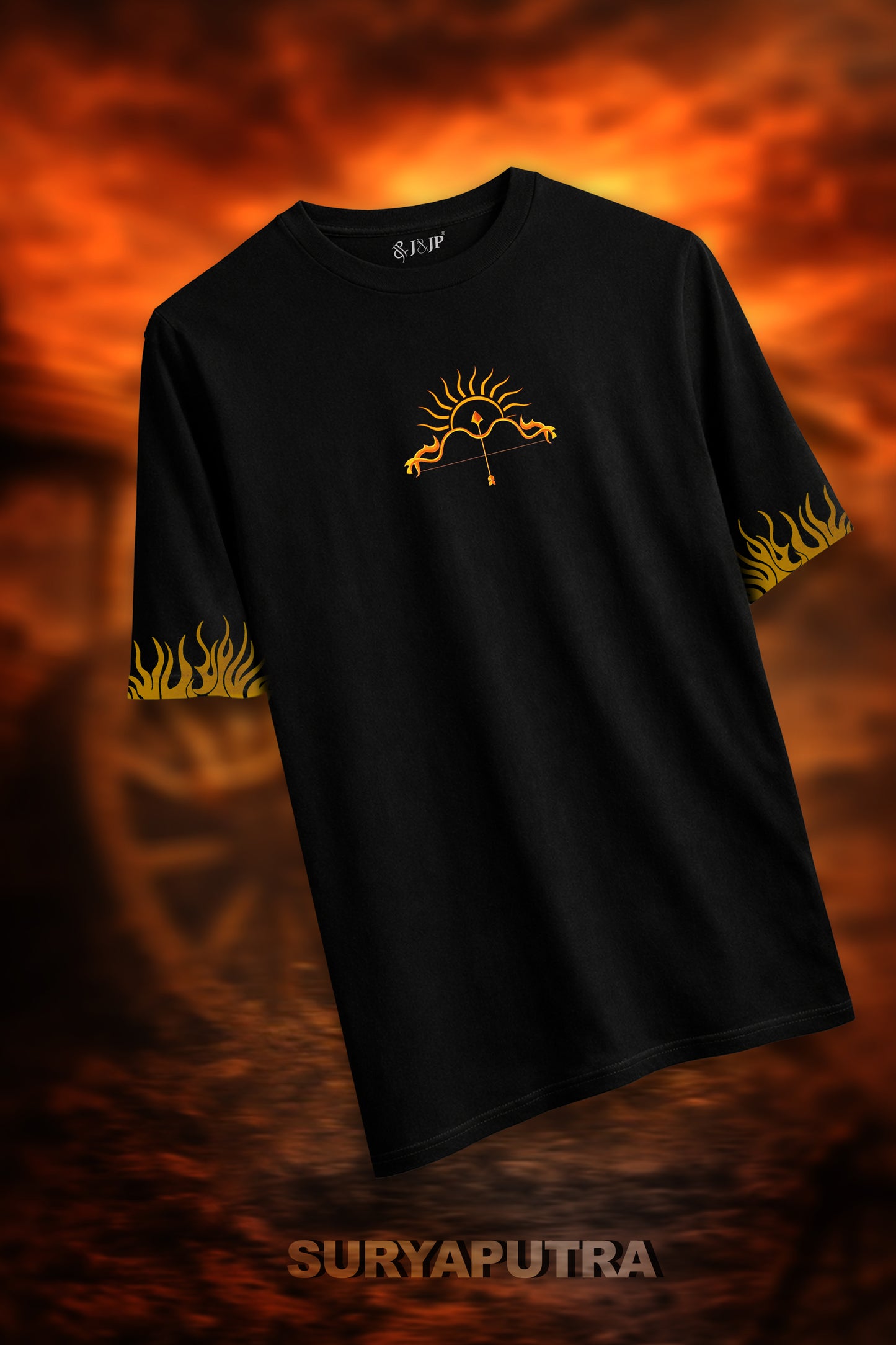 black oversized graphic tee, Indian mythology clothing