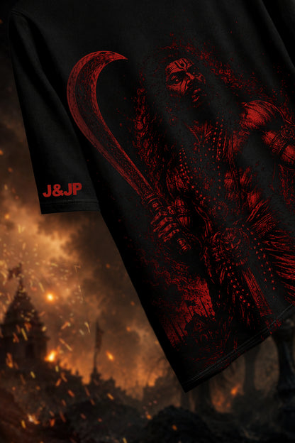 KARUPPU SAMY TSHIRT - RED ARTISTIC EDITION