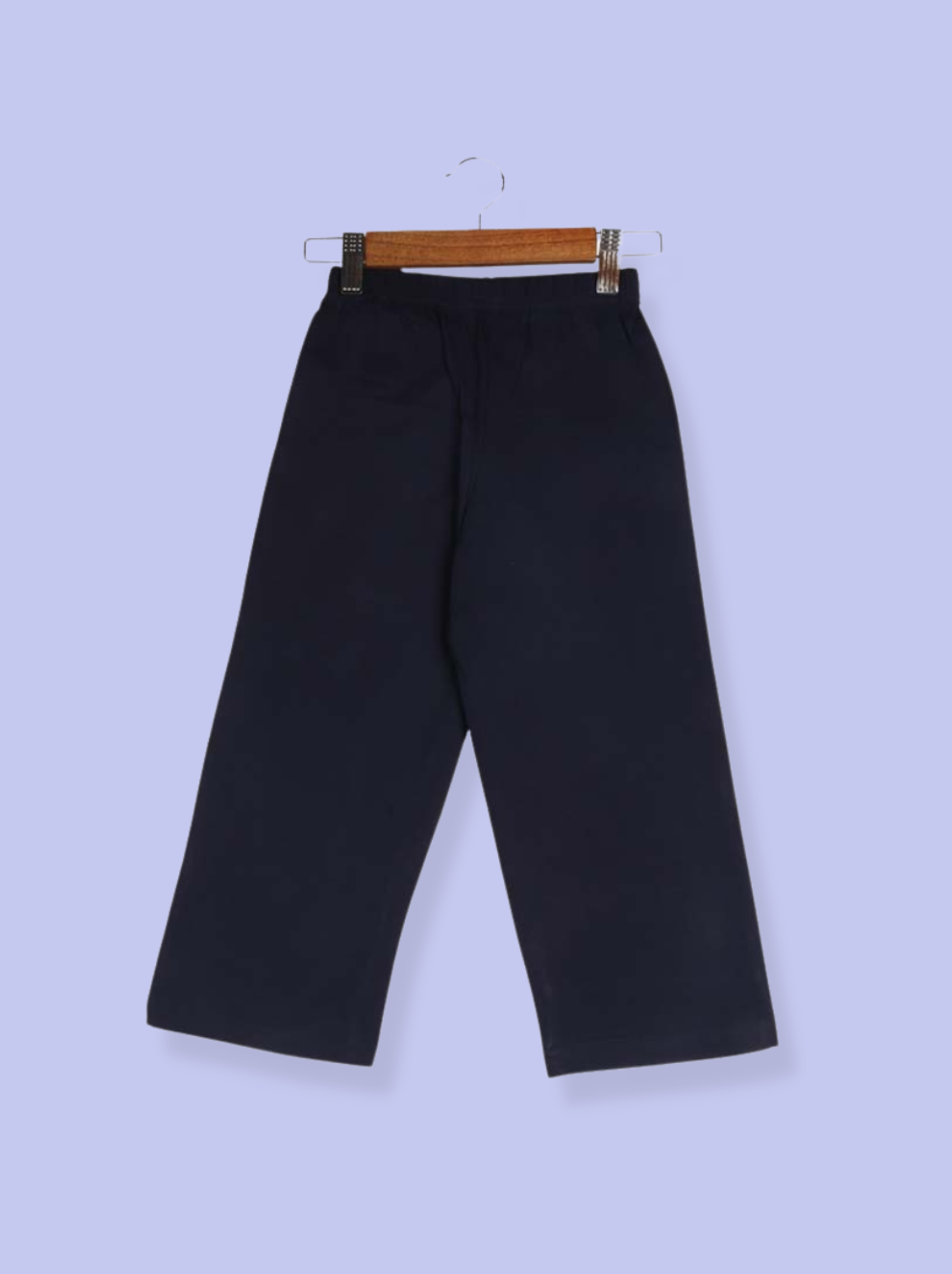 Kids Navy Cotton jersey knit Solid Pant