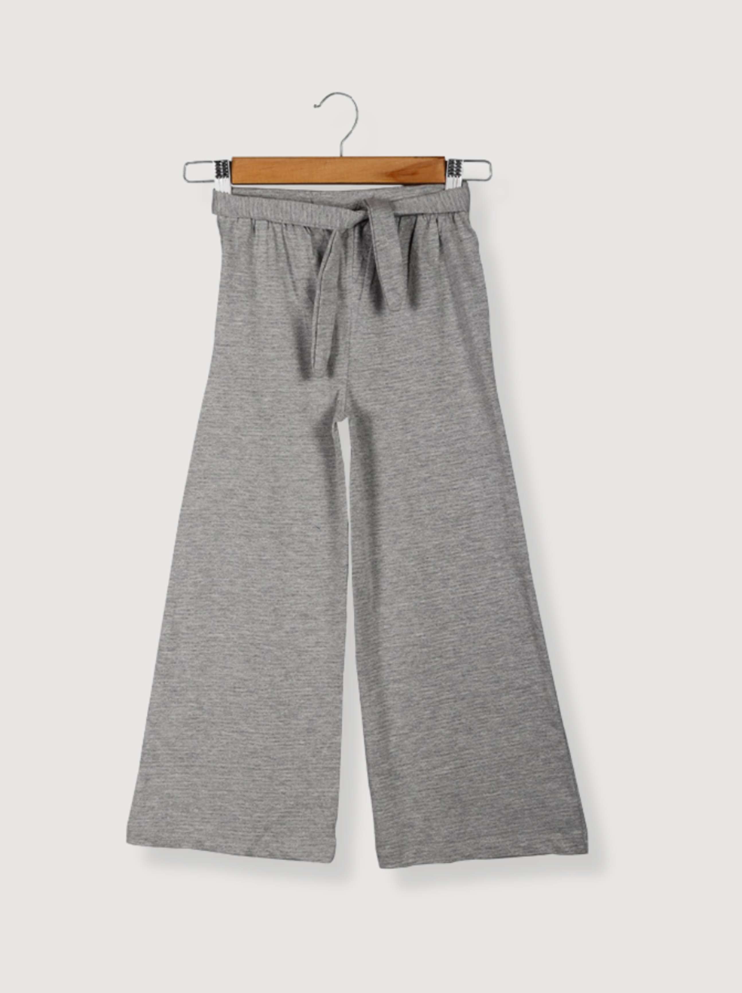 Kids Grey Cotton jersey knit Solid Pant