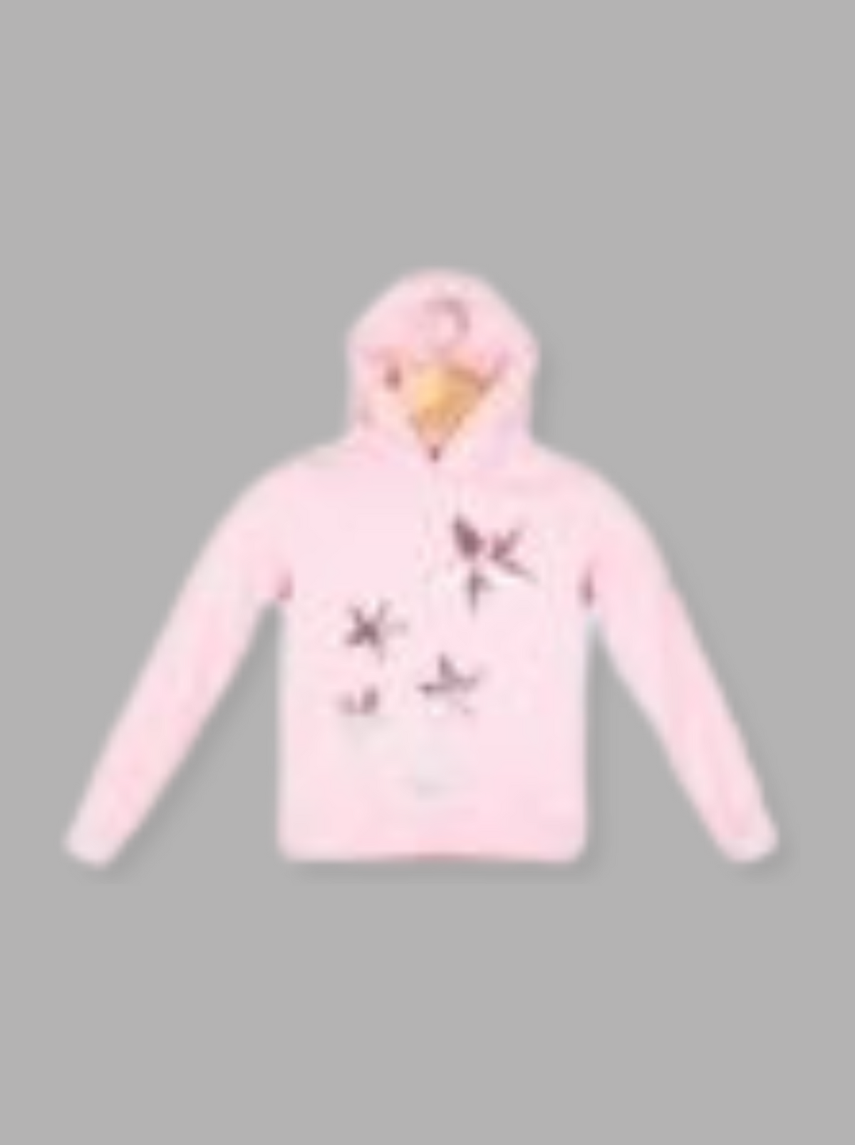 Kids Pink Full sleeve Self Design Fleece, Loop Knit T-Shirt