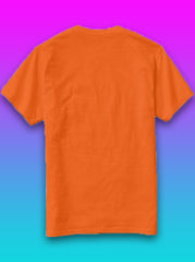 Men Orange Printed Cotton Tshirt