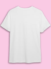 Women White Printed Cotton Tshirt