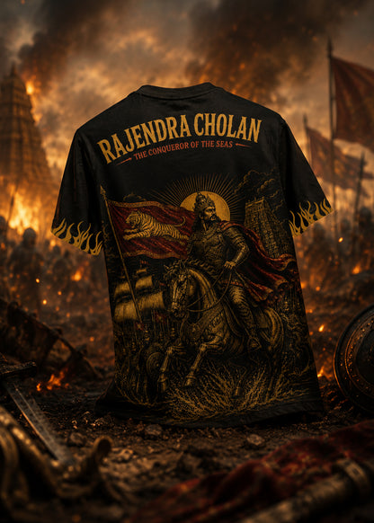 Rajendra Cholan - Tamil Heritage Graphic Printed T Shirt