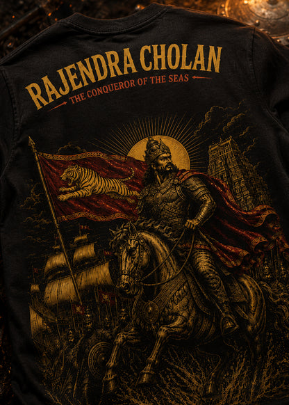 Rajendra Cholan - Tamil Heritage Graphic Printed T Shirt