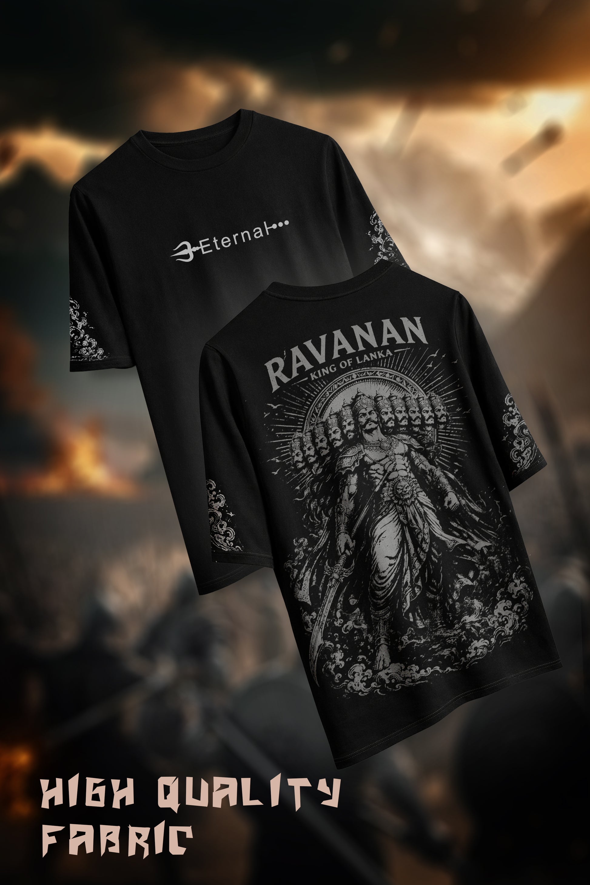 KING RAVANAN ARTISTIC BLACK T-SHIRT