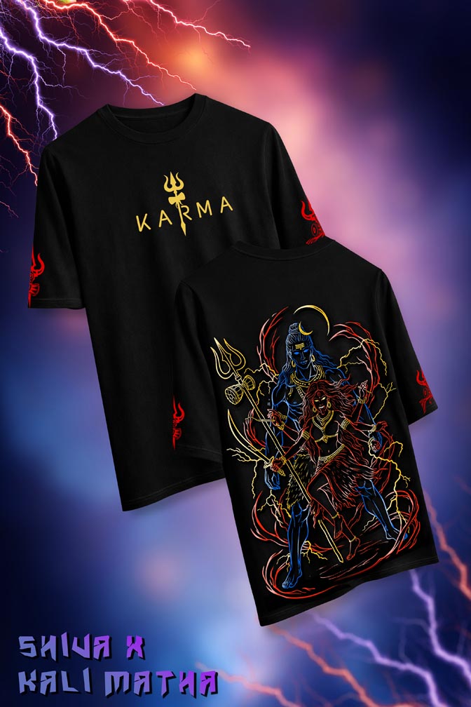 SHIVA X KALI DIVINE GRAPHIC T-SHIRT