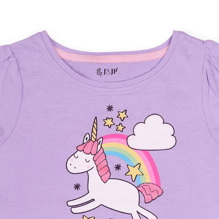 J&JP Kids Girls Printed Half Sleeve T-shirt