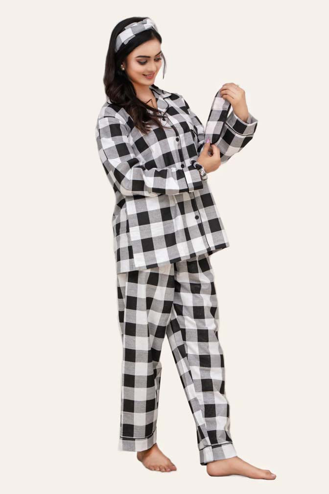 Women Black Printed Cotton Clothing set