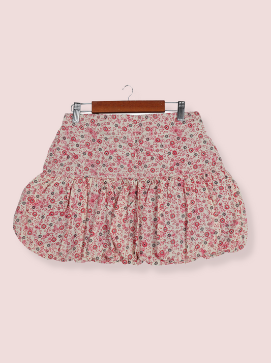 Womens Orange Single Jersey Floral Printed Shorts