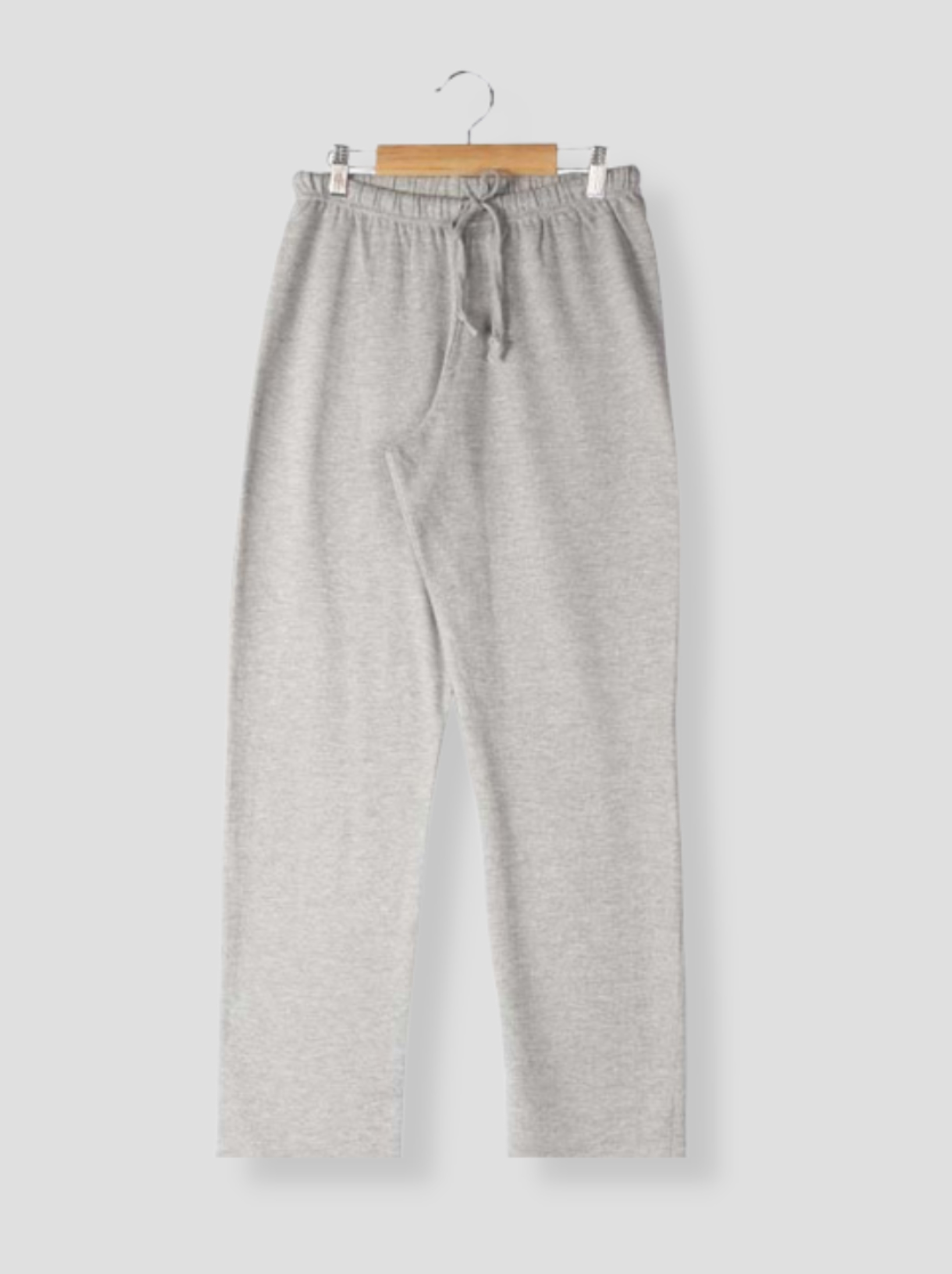 Womens Grey Melange Loopknit Solid Pant