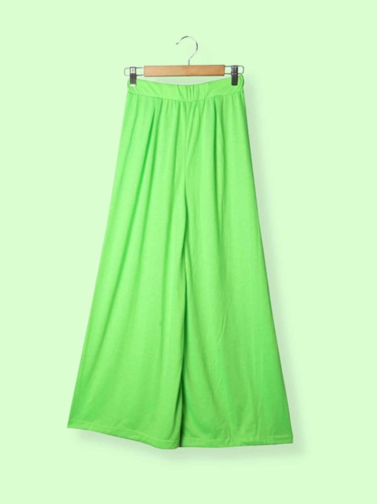 Womens Green Polyester jersey Solid Pant