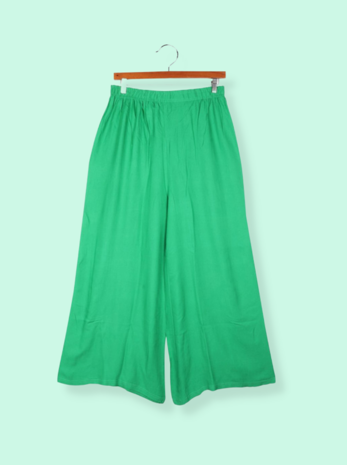 Womens Green Cotton Salina Solid Pant