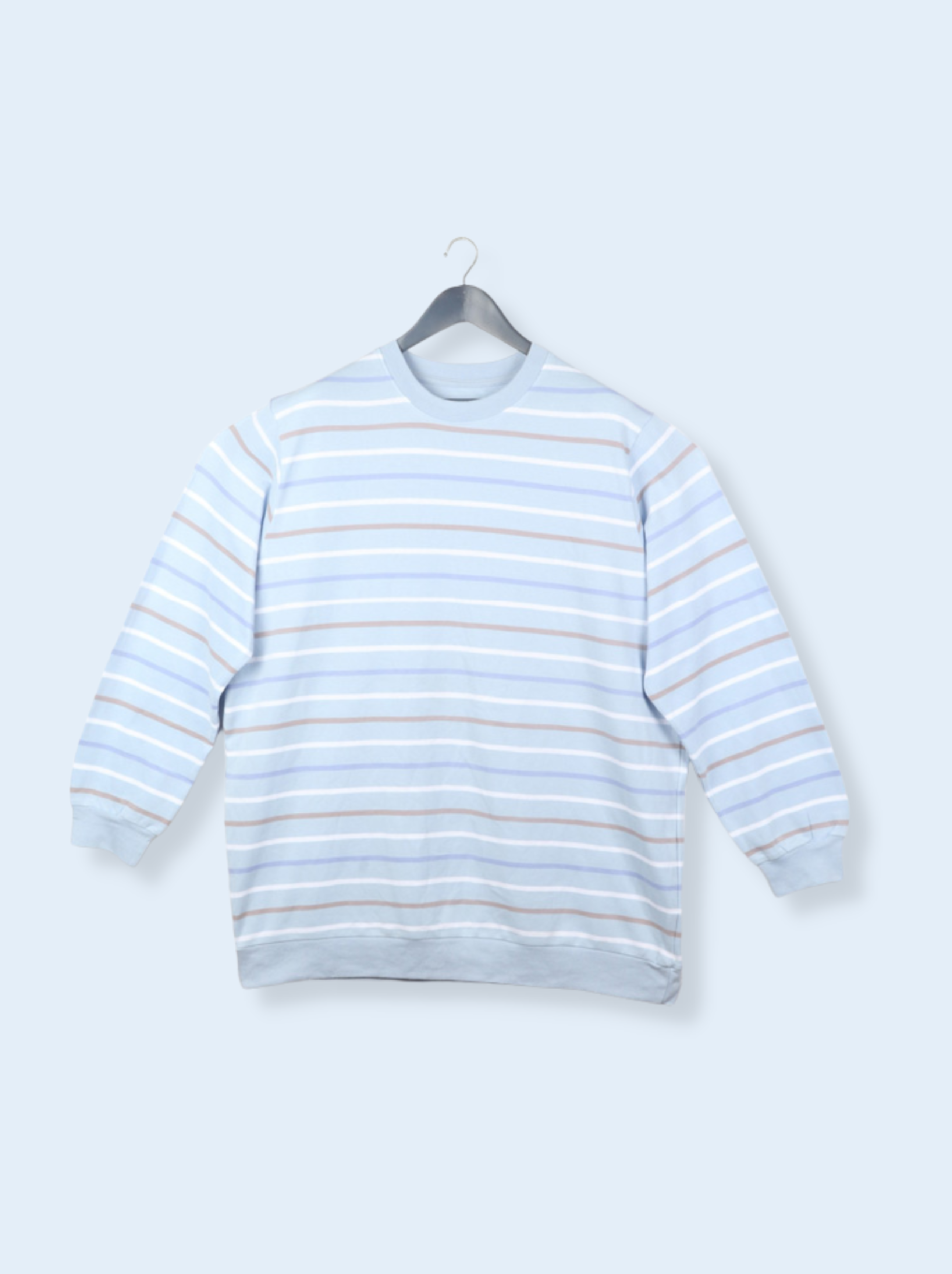 Women Blue Full sleeve Solid Cotton jersey knit T-Shirt