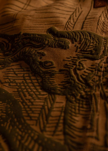 J&JP Men's yazhi 3D Printed Five Sleeve T-shirt- Beige