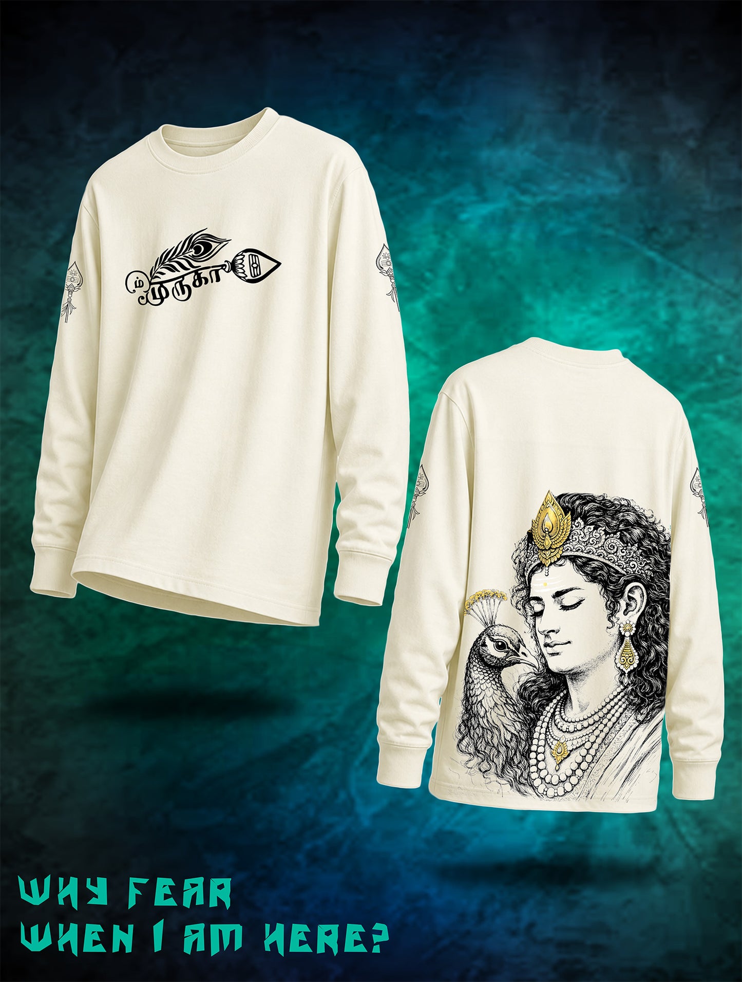 LORD MURUGAN DIVINE GRAPHIC FULL SLEEVE T-SHIRT
