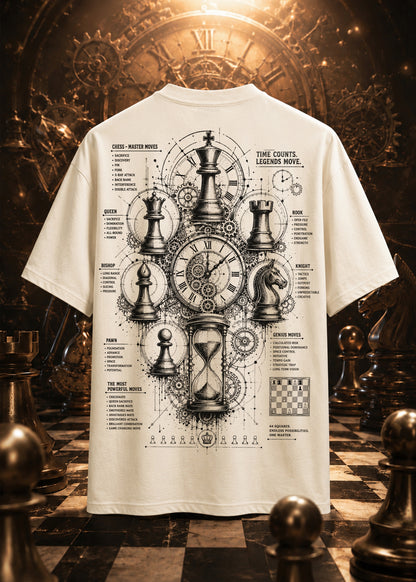 Chess Edition – Time Counts. Legends Move. Black Print T-Shirt