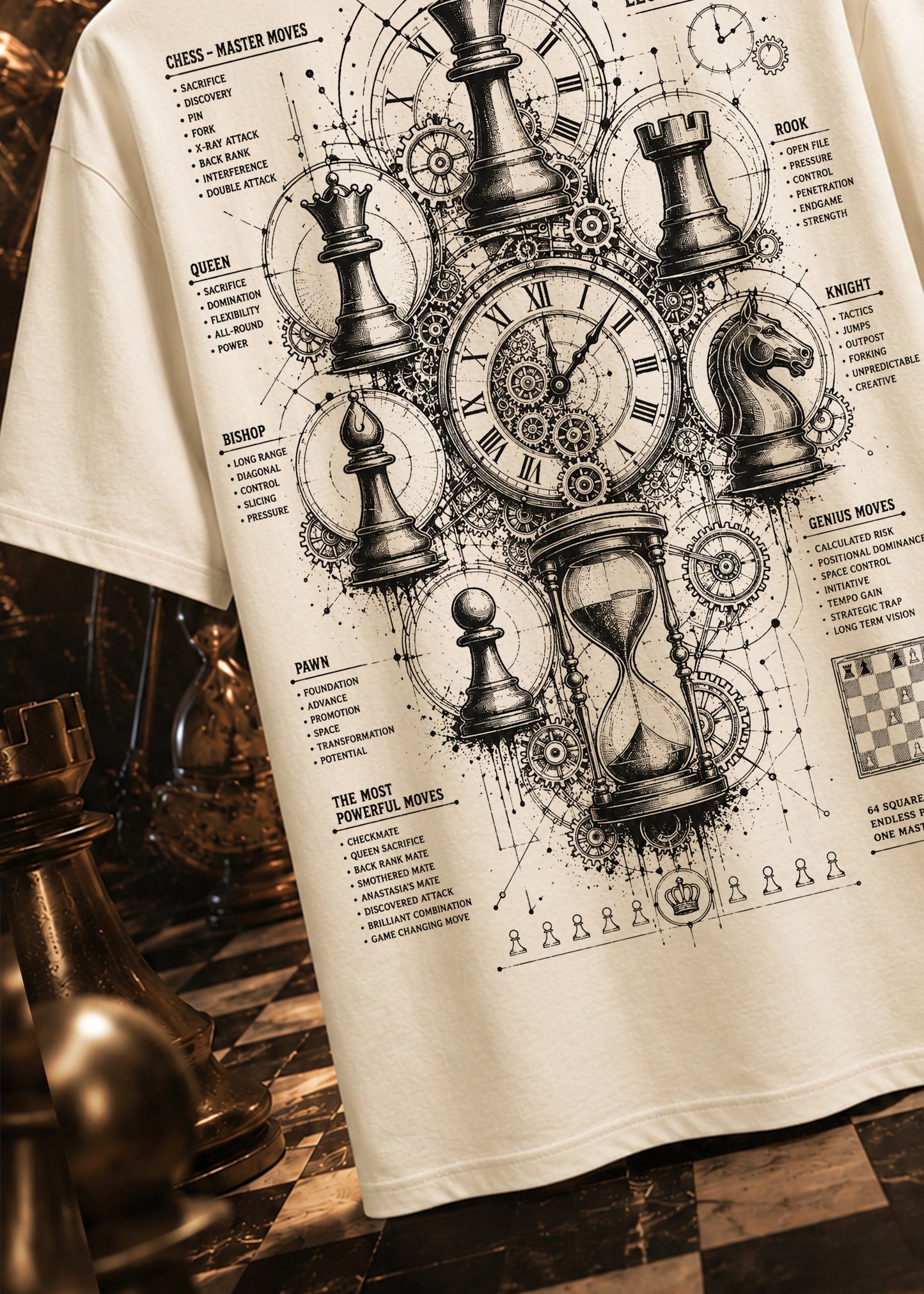 Chess Edition – Time Counts. Legends Move. Black Print T-Shirt