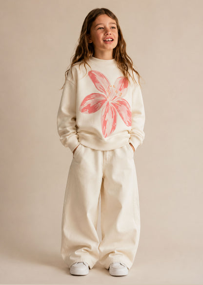 J&JP Girls Pinklilly Printed Sweatshirt and Pant Set