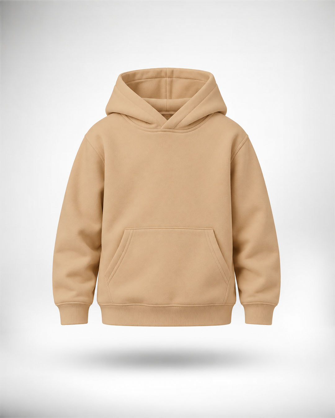 J&JP Girls Beige Solid Full Sleeve Hoodie