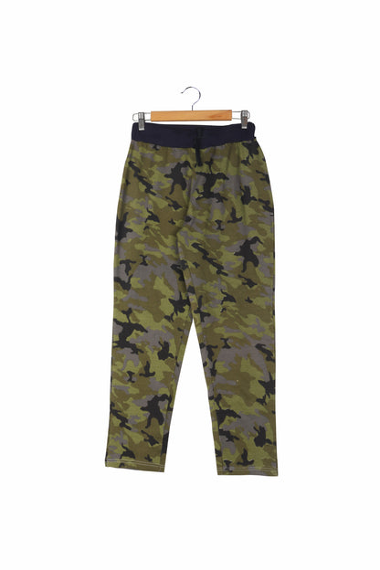 Womens Green Fleece, Loop Knit Military Camouflage Pant