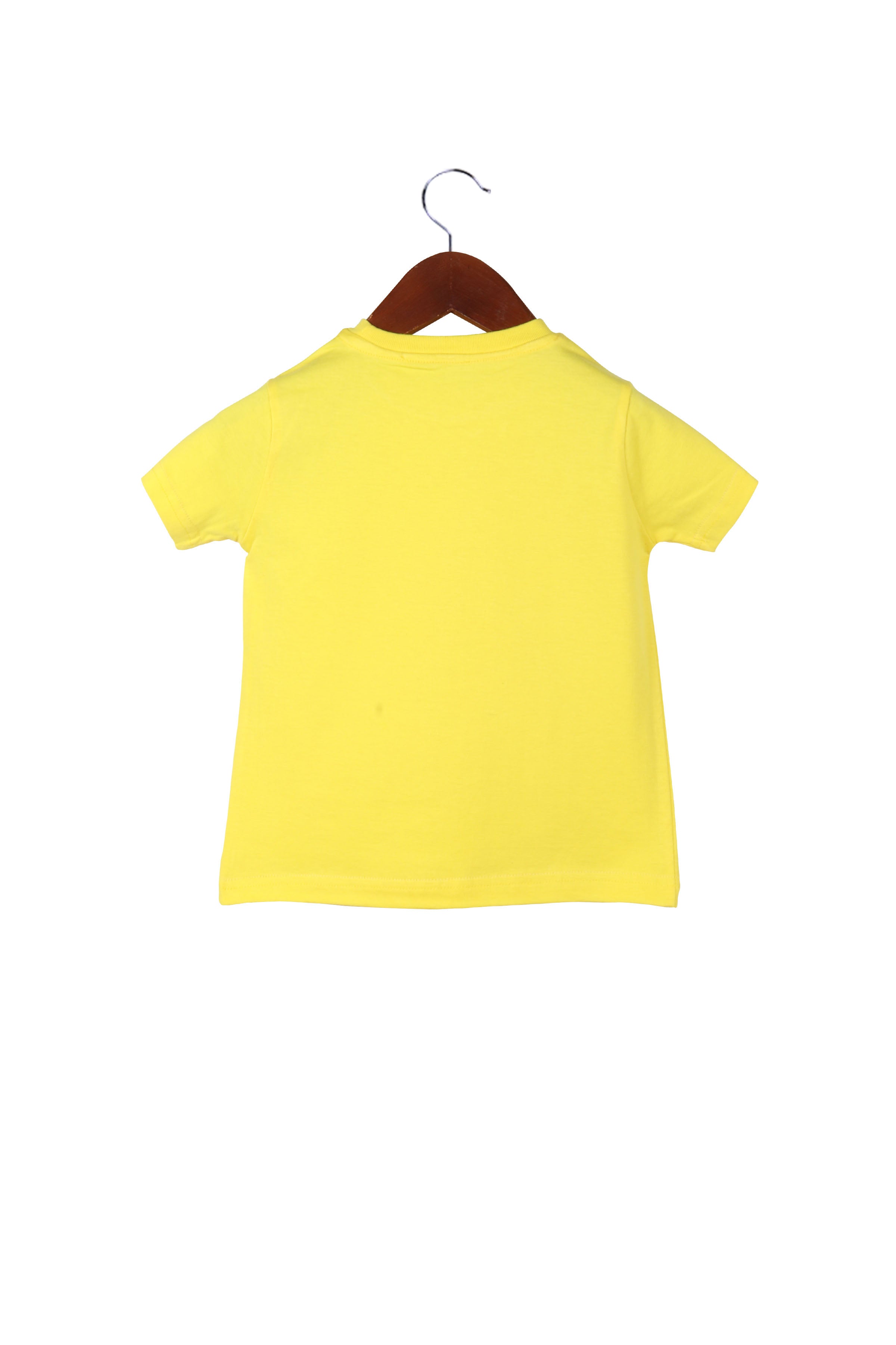 Kids Yellow Printed Cotton Tshirt