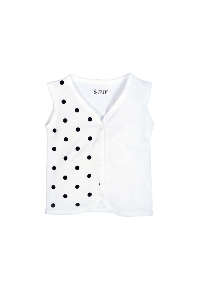 Babies White Sleeveless Cotton Jabla
