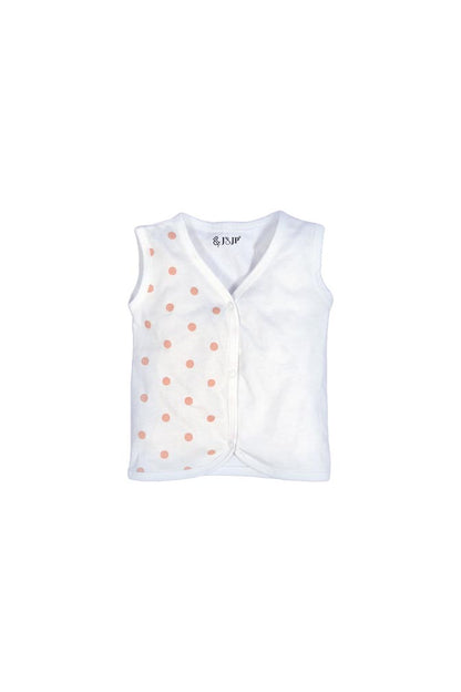 Babies White Sleeveless Cotton Jabla